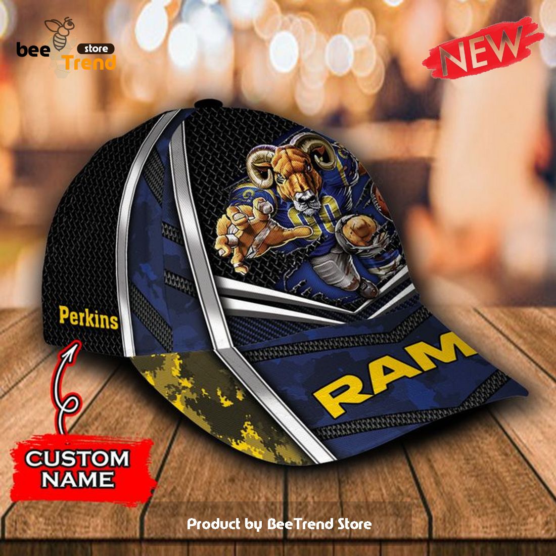 Los Angeles Rams Custom Name Classic 3D Cap NFL Lover Gift For