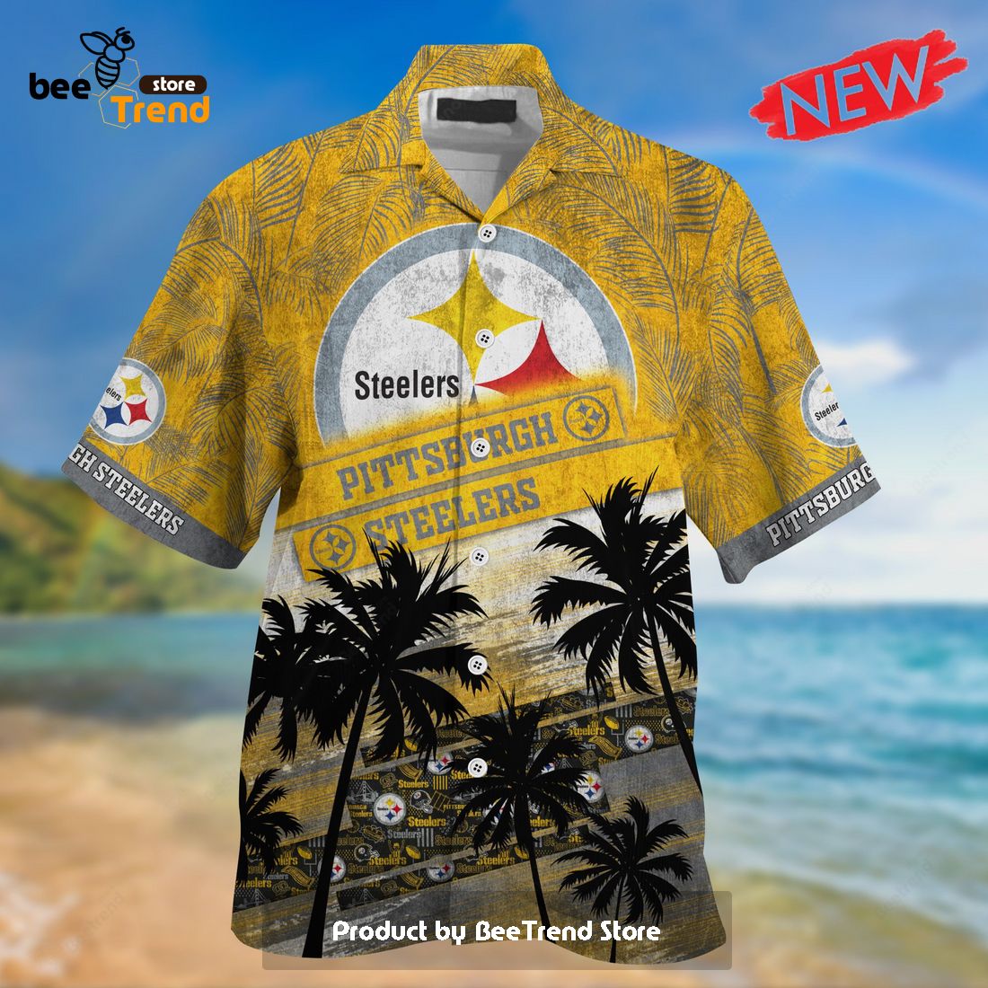 Pittsburgh Steelers Aloha Shirts Summer Hawaii Shirts Short Sleeve Beach  Shirt