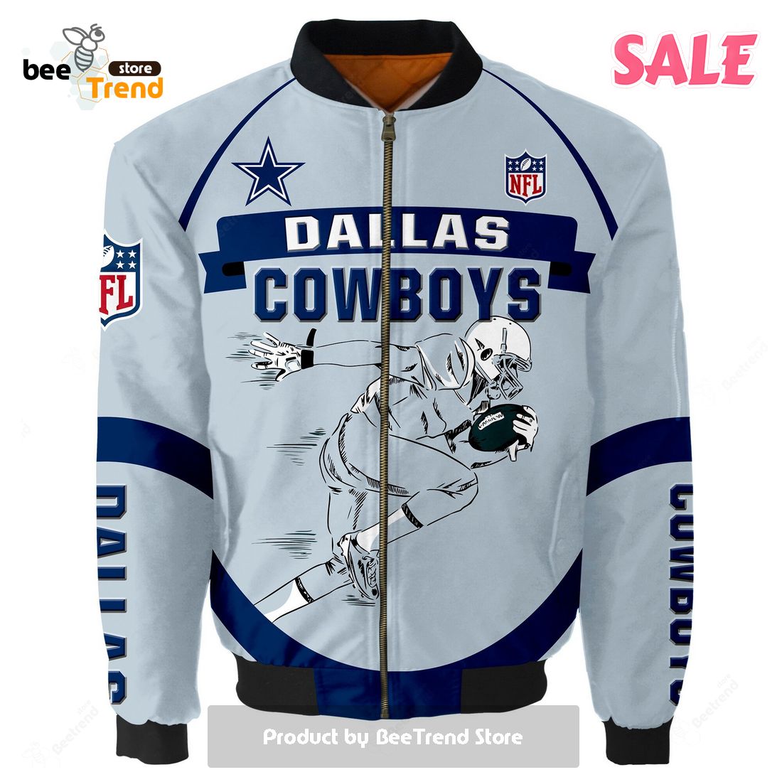 NFL Dallas Cowboys Royal Blue Big Logo Bomber Jacket