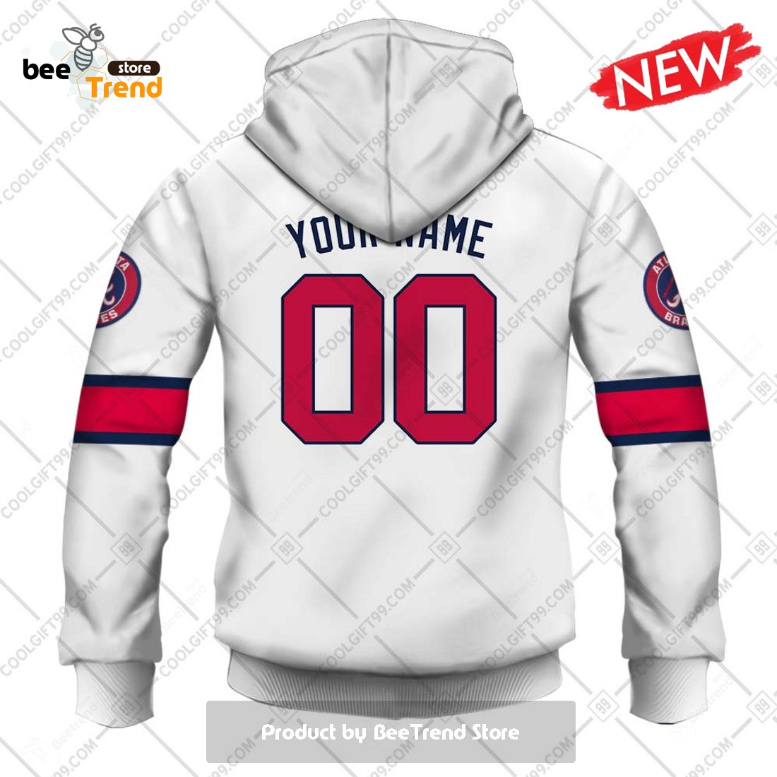 Personalized Atlanta Braves All Over Print 3D Gaiter Hoodie - White -  Tagotee