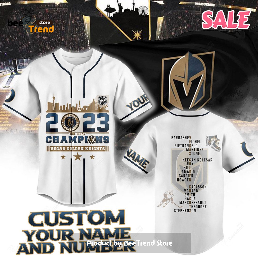 Top-selling item] Custom Vegas Golden Knights Full Printing Hockey
