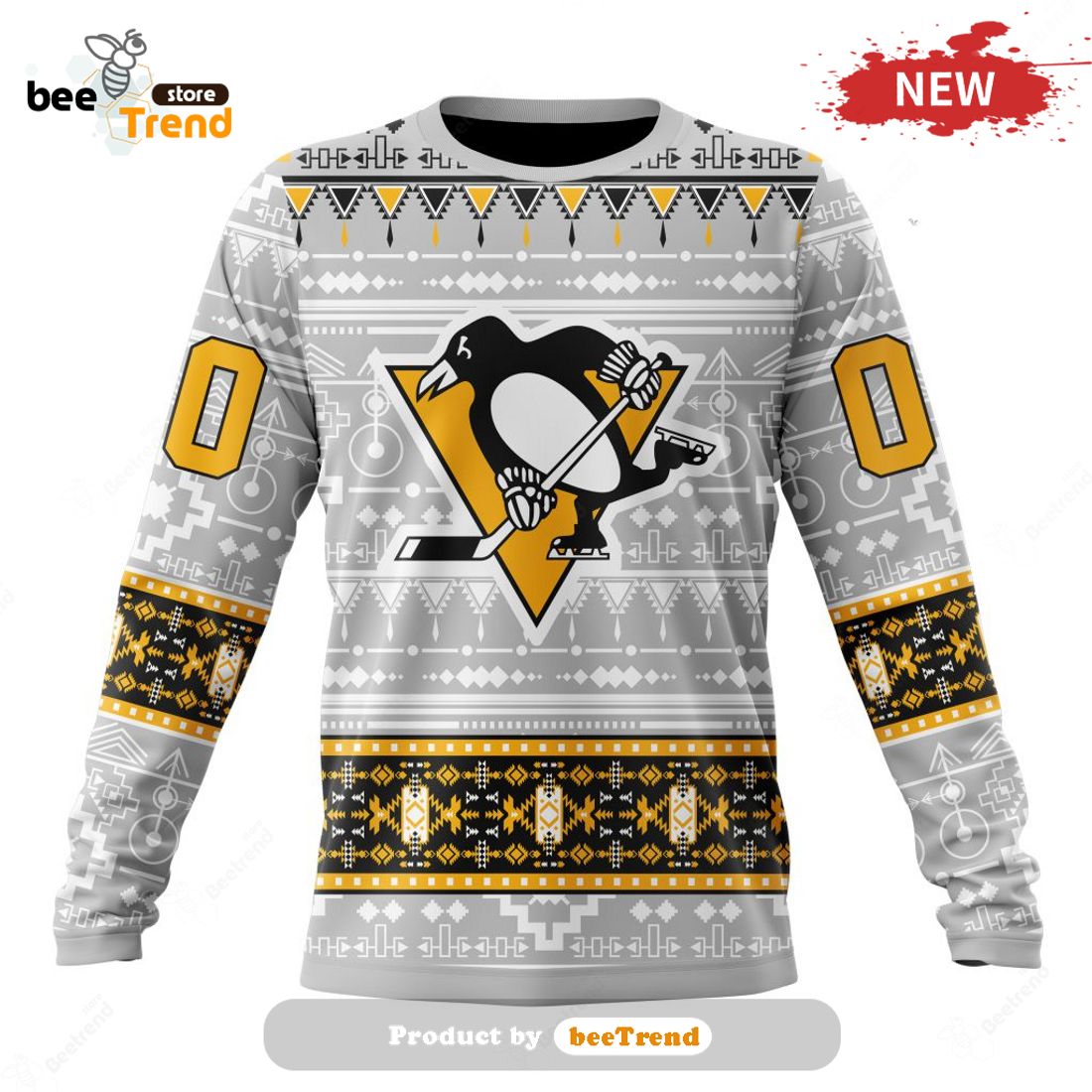 Personalized NHL Pittsburgh Penguins Special Native Design Sweater Hoodie  3D - Beetrendstore Store