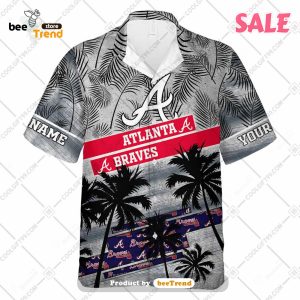 Atlanta Braves Tropical Floral Custom Name Aloha Hawaiian Shirt