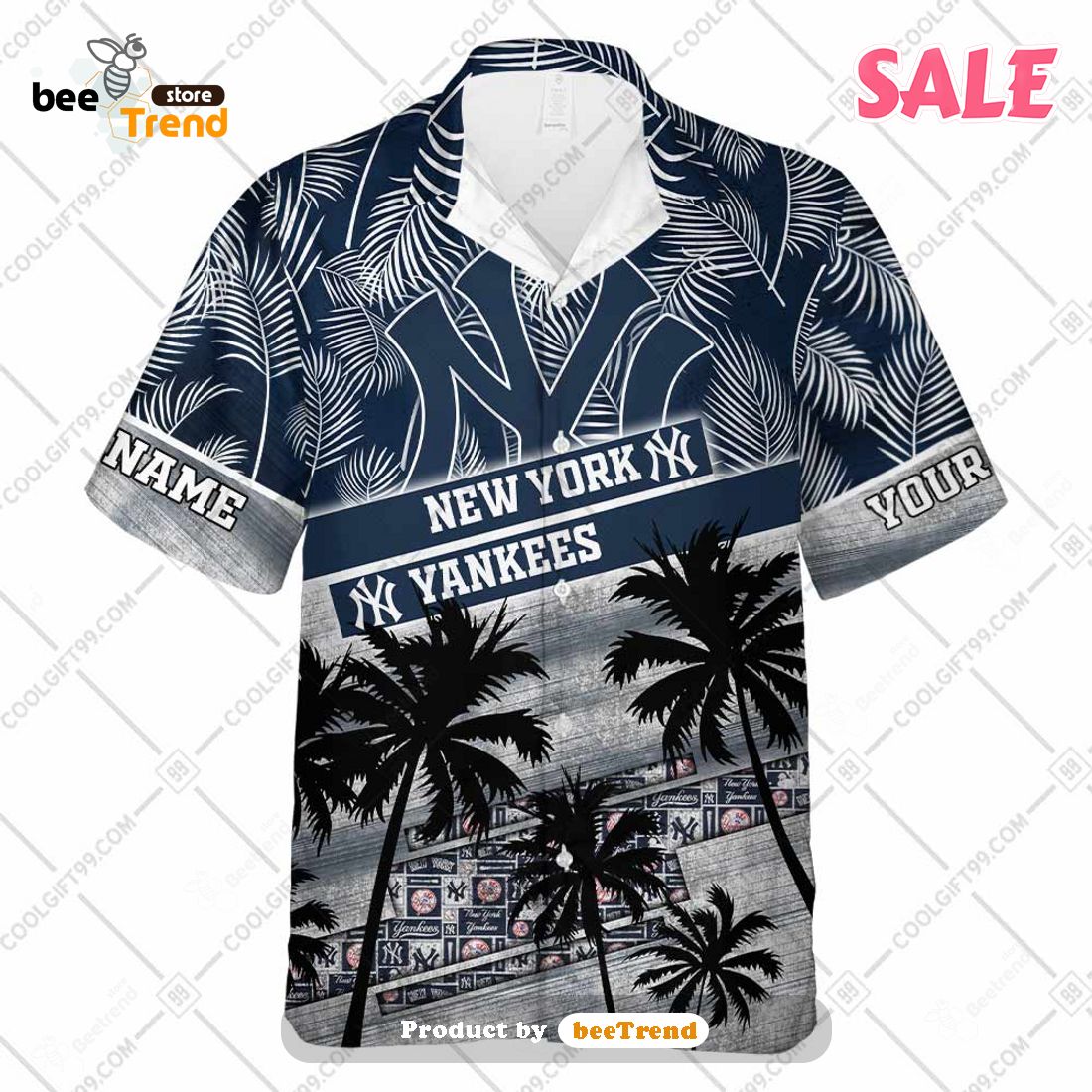 NewYork Yankees MLB Custom Name And Number Best Summer Gift Hawaiian Shirt  For Fans