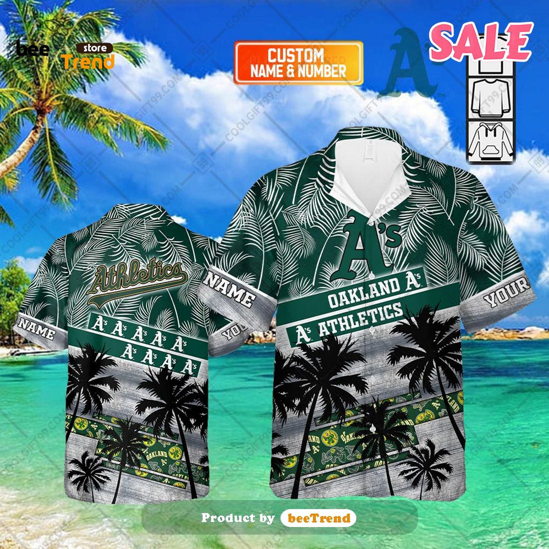 SALE] Personalized MLB Oakland Athletics Palm Tree Style Hawaiian Shirt -  Beetrendstore Store