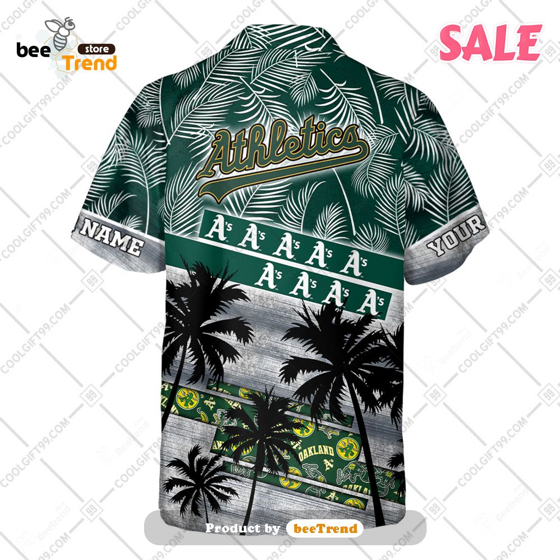 MLB Oakland Athletics Custom Name Number Style Hawaiian Shirt