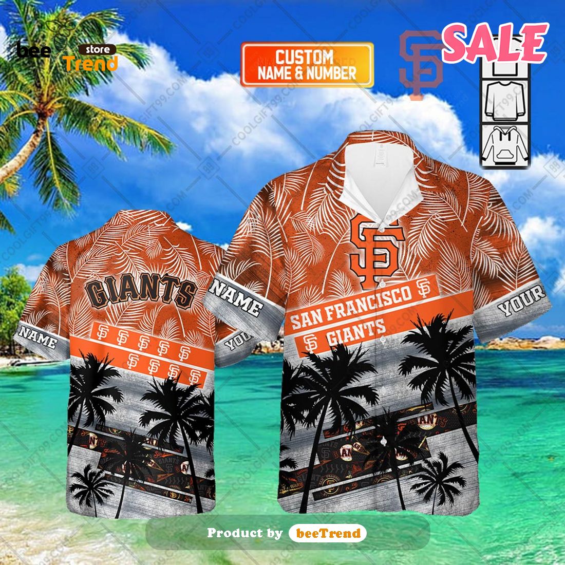 Personalized Name MLB San Francisco Giants Palm Tree Hawaiian Shirt and  Short - Macall Cloth Store - Destination for fashionistas