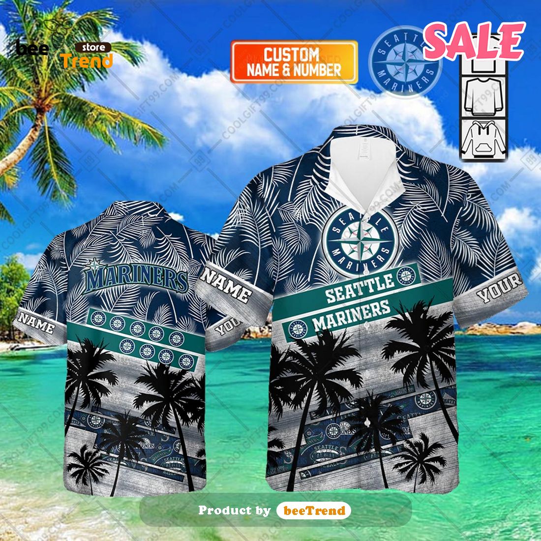 Seattle Mariners MLB Hawaiian Shirt Island Pattern Summer Beach