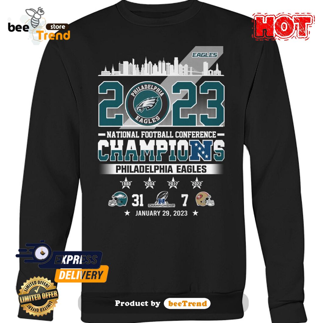 Philadelphia Eagles January 29 2023 National Football Conference Champions  Shirt