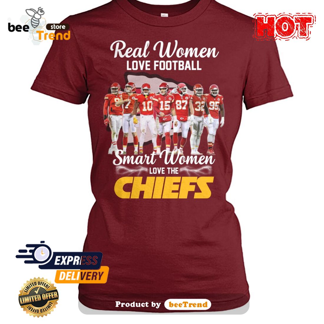 Smart Women Love The Kansas City Chiefs T Shirt -  Worldwide  Shipping