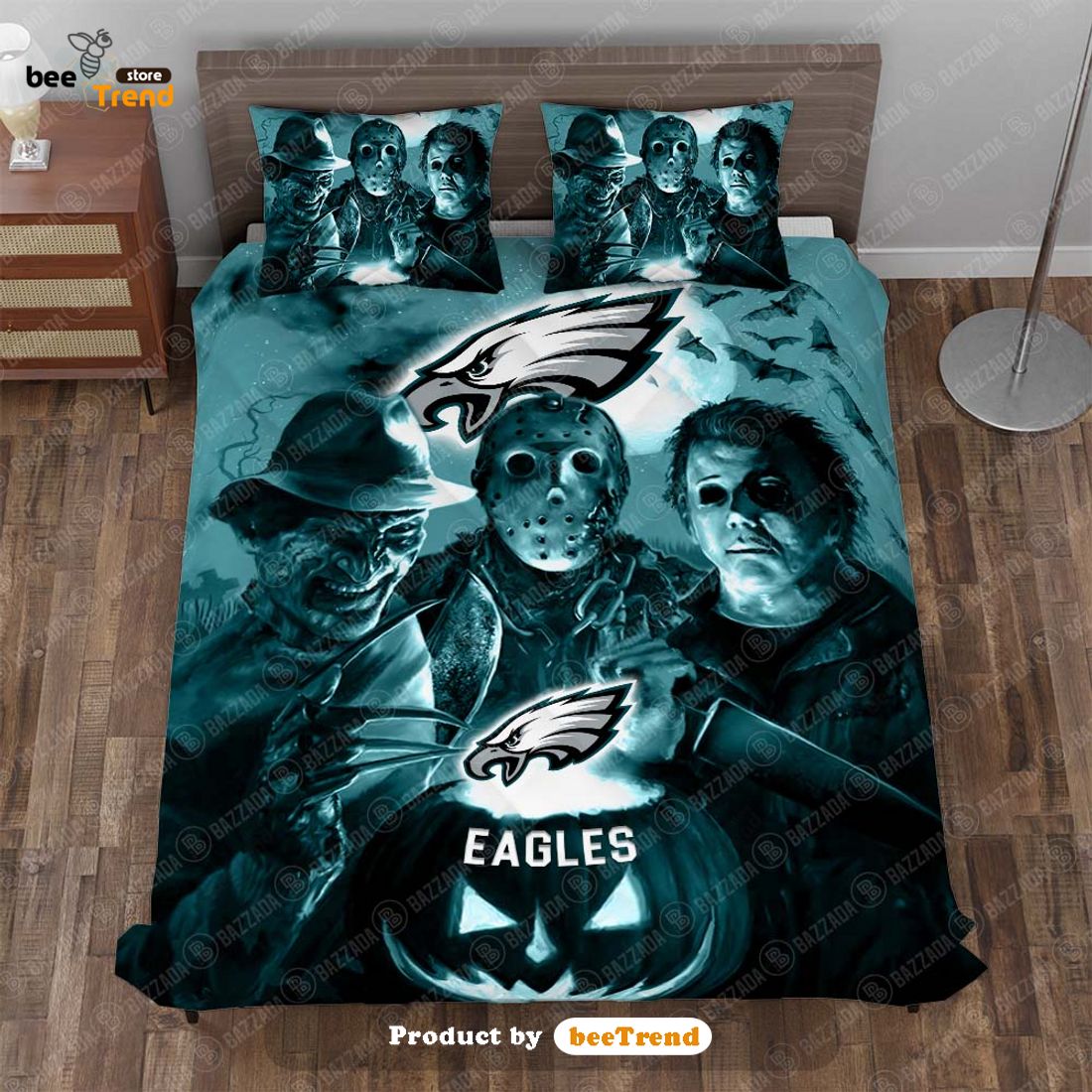 Philadelphia Eagles Hoodie 3D Halloween Horror night gift for fans