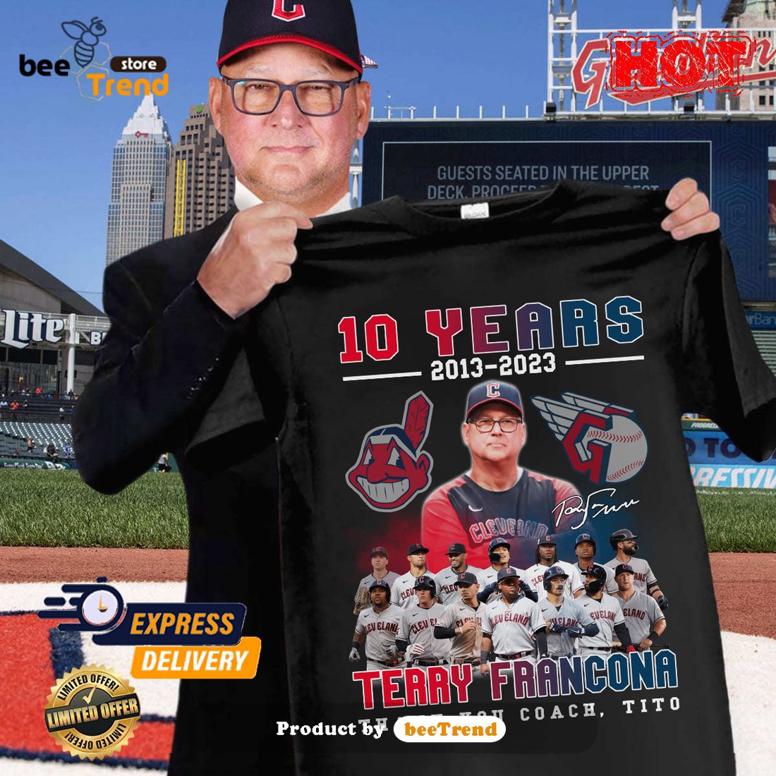 HOT 10 Years 2013-2023 Terry Francona Thank You Coach, Tito Classic T-Shirt  - Beetrendstore Store