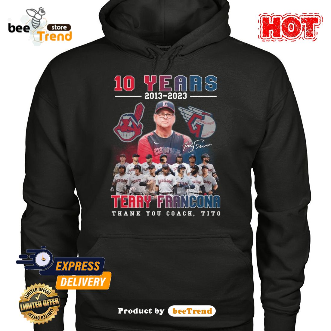 HOT 10 Years 2013-2023 Terry Francona Thank You Coach, Tito Classic T-Shirt  - Beetrendstore Store