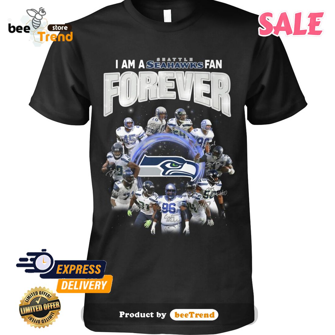 HOT I Am A Seattle Seahawks Fan Forever Signatures T-Shirt