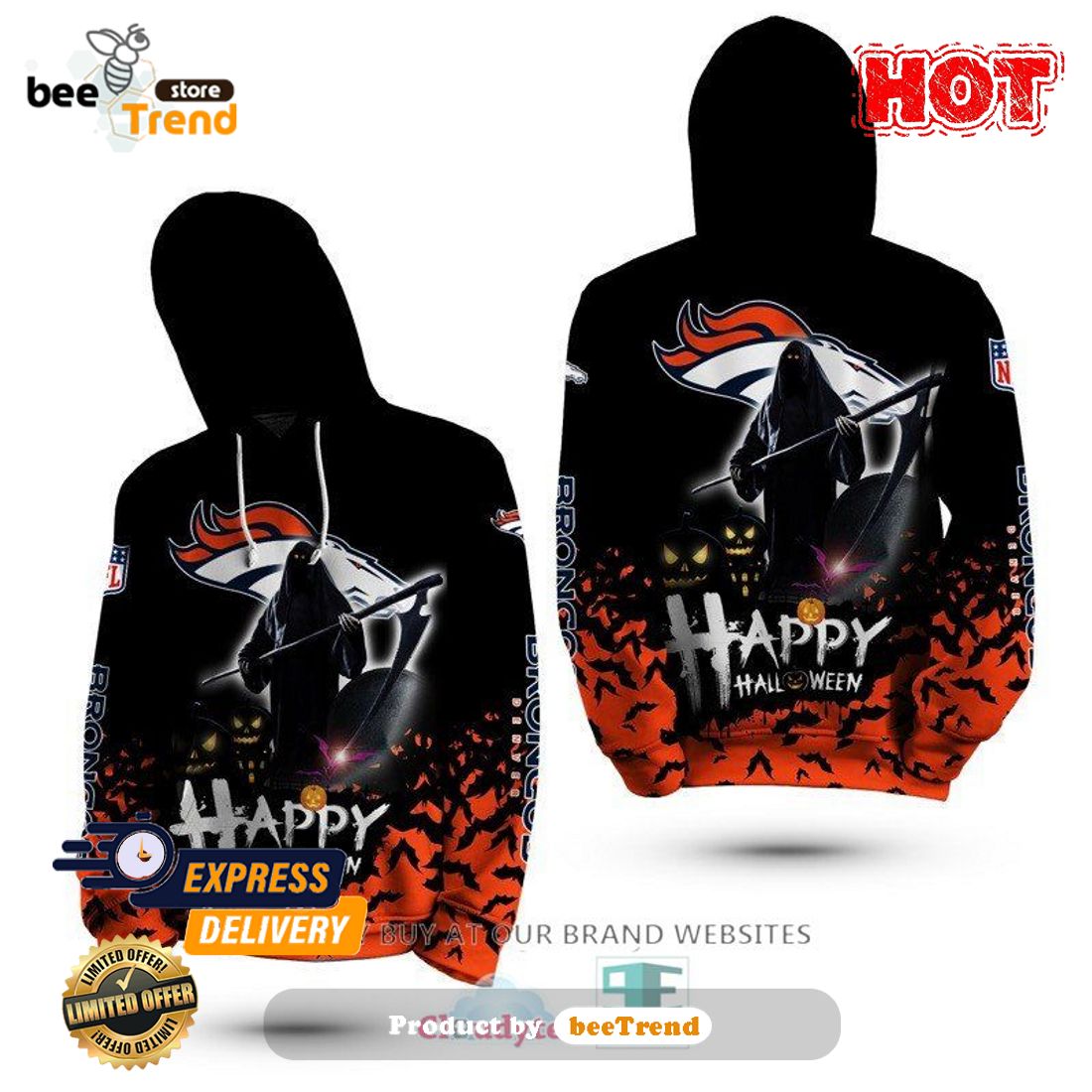 Denver Broncos Nfl Football United Orange 3D Hoodie For Fans Men Women -  Freedomdesign