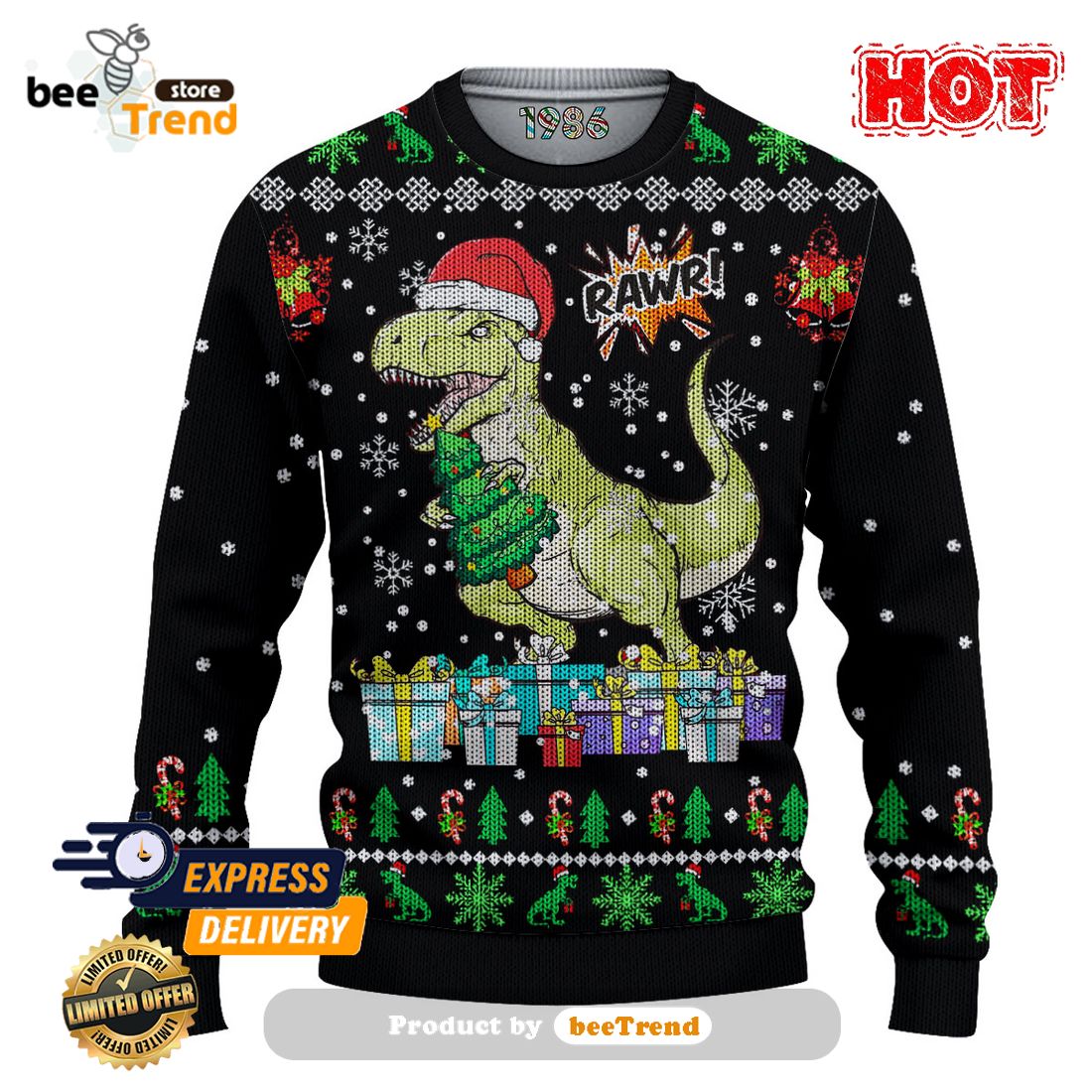 Packers NFL Trex Ugly Christmas Sweater