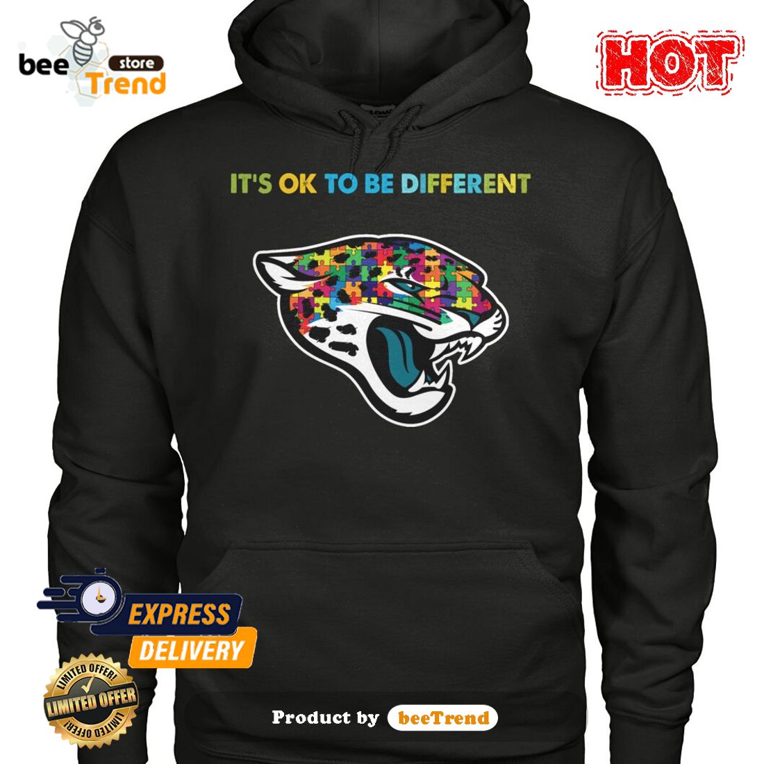 HOT TREND Jacksonville Jaguars It's OK To Be Different-Unisex T