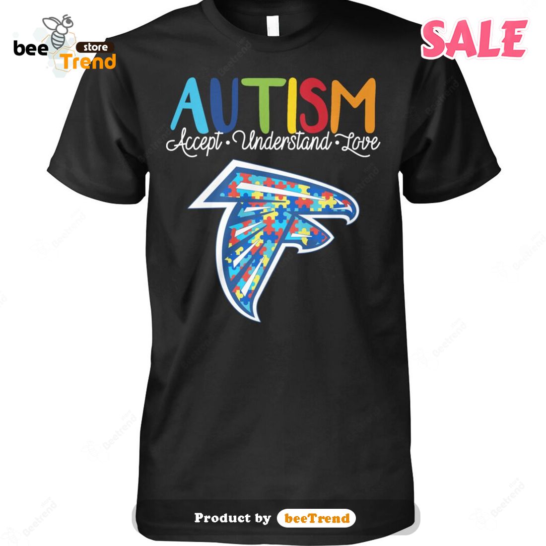 SALE Atlanta Falcons Autism Accept Understand Love 2023 Classic T-Shirt -  Beetrendstore Store