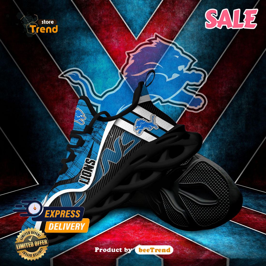 SALE] Detroit Lions NFL Max Soul Shoes New 2023 Best Gift Ever