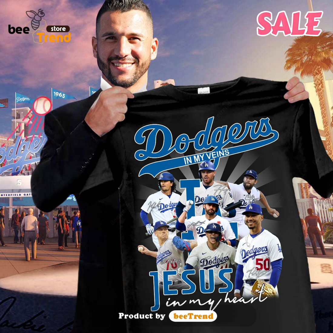 Dodgers In My Veins Jesus In My Heart 2023 Signatures T Shirt