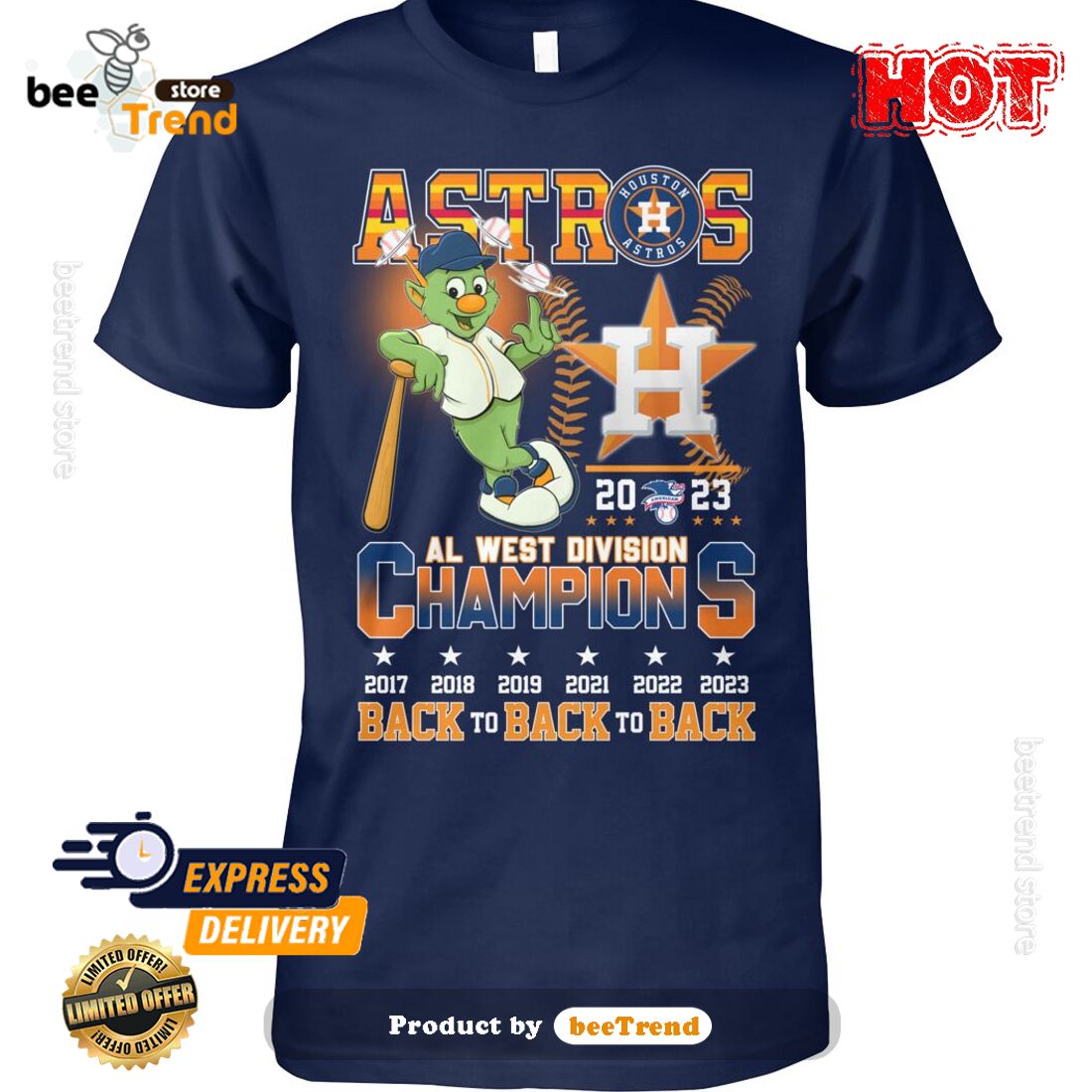 HOT Astros 2023 AL West Division Champions Back To Back Classic T-Shirt -  Beetrendstore Store