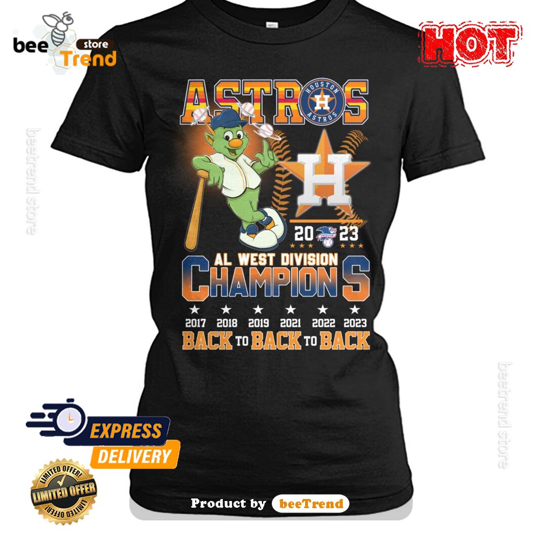 HOT Astros 2023 AL West Division Champions Back To Back Classic T-Shirt -  Beetrendstore Store