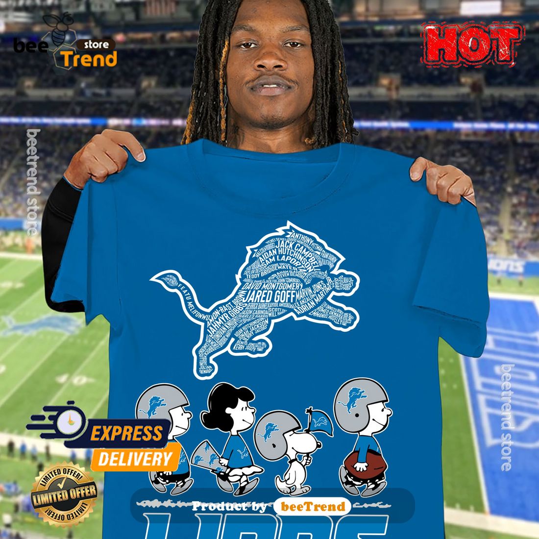 Official Detroit Lions NFL Peanut Characters It's Ok To Be