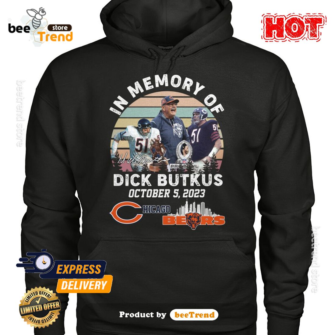 Hot Sale Chicago Bears Hoodies 3D Sweatshirt Cool Pullover – 4 Fan Shop