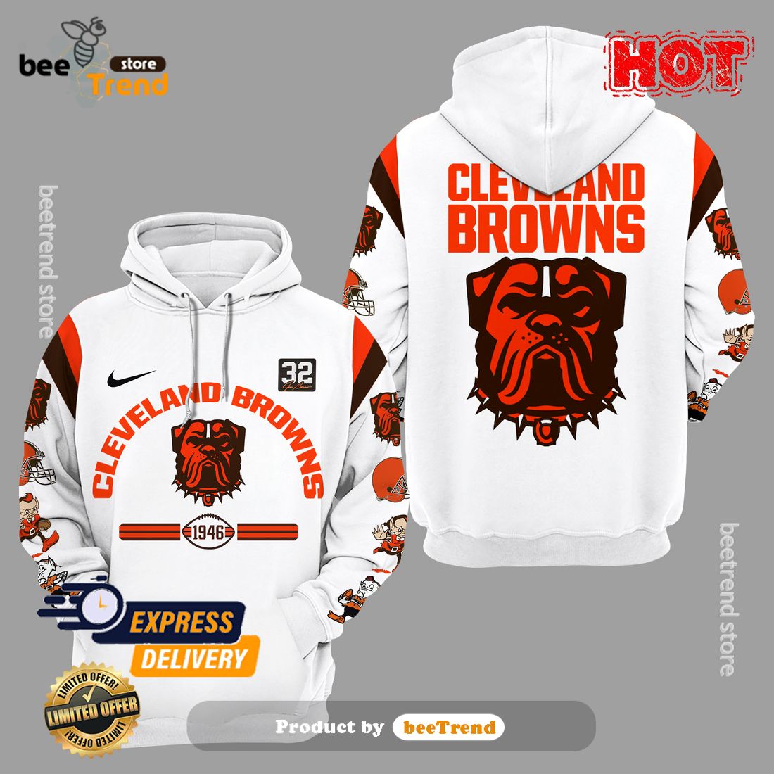 Cleveland Browns NFL Toddler Hoodie Sweatshirt & Pants Set 2T