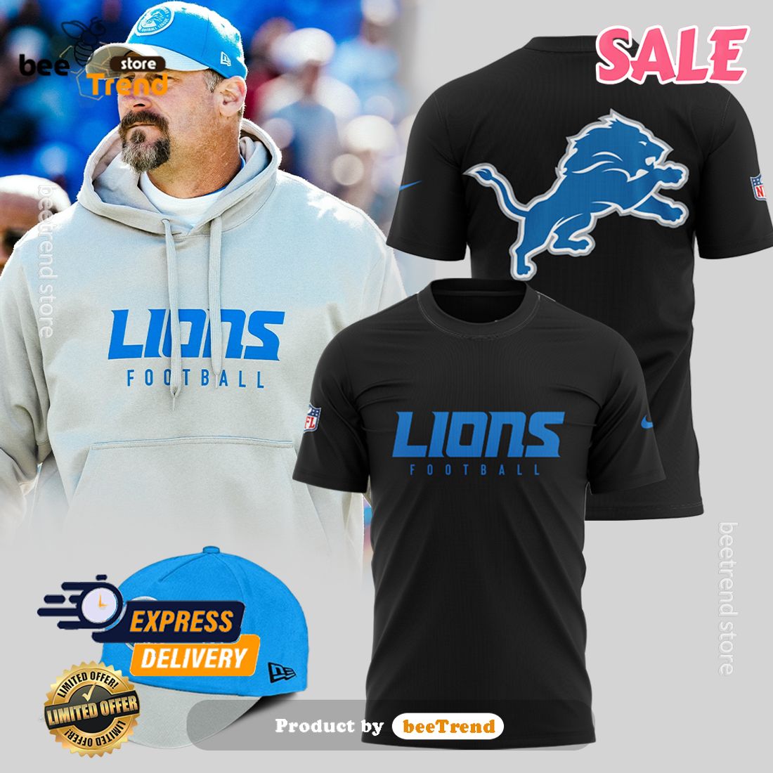 Personalized Name Detroit Lions NFL Number 3D Baseball Jersey