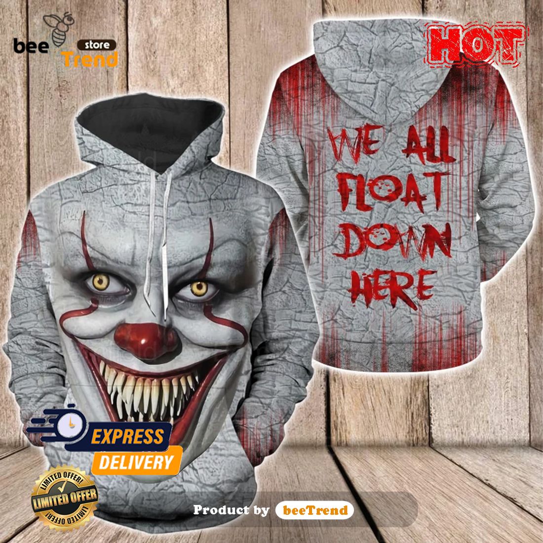 Buffalo Bills 3D Hoodie Horror Halloween Costumes For Men Women