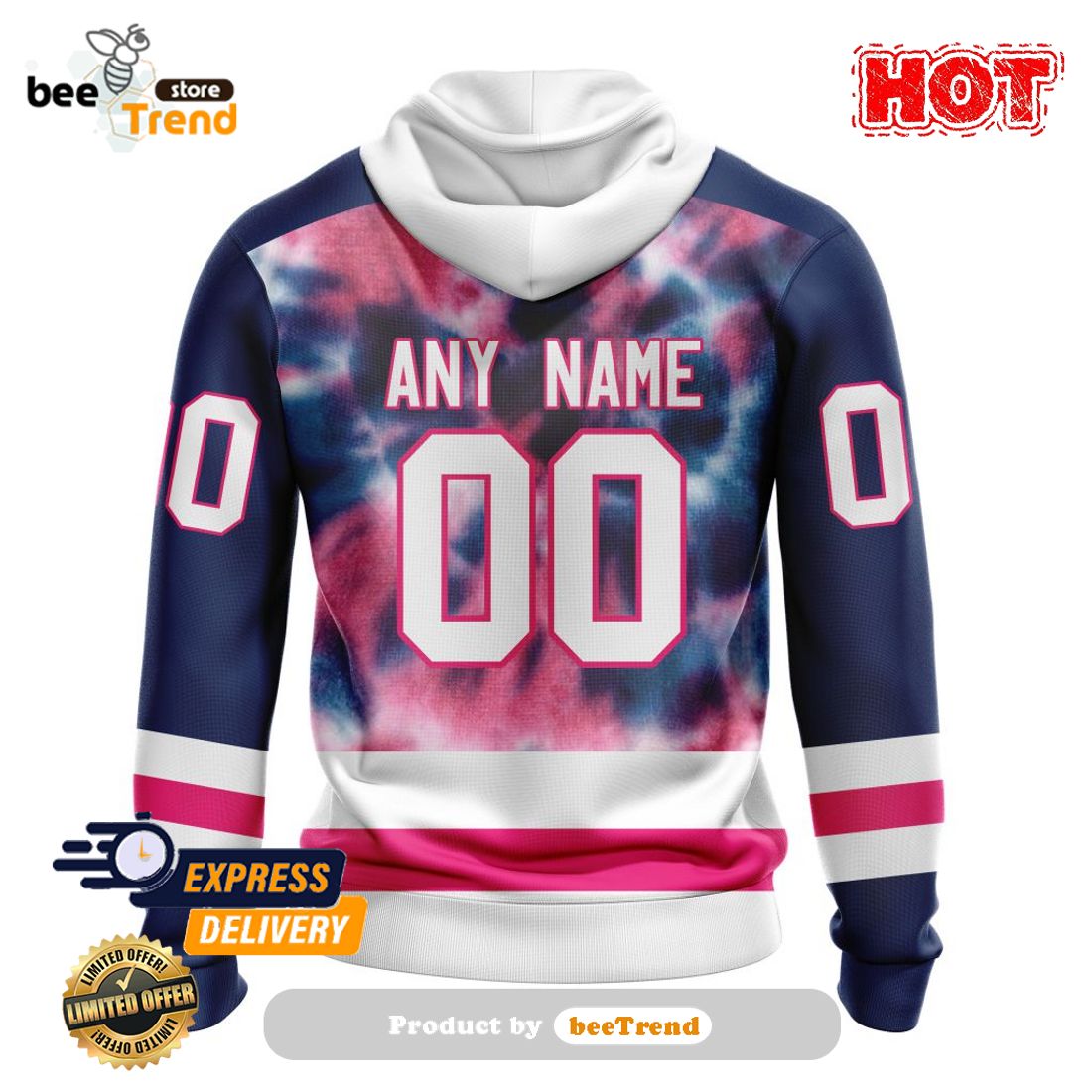 MLB New York Mets Custom Name Number Pink Breast Cancer Sweatshirt