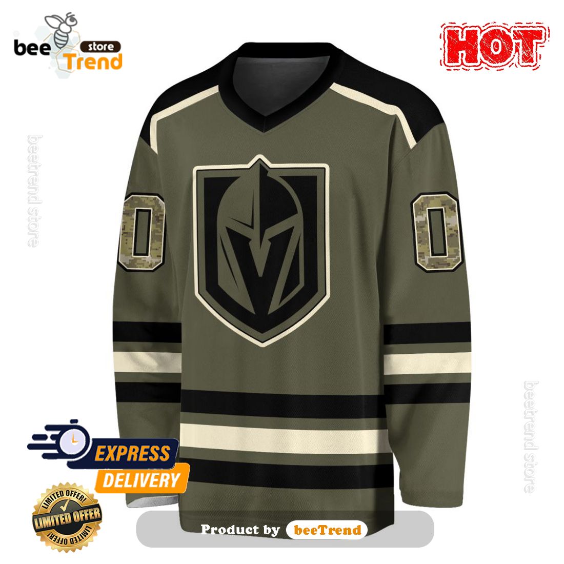 SALE] Personalized NHL Vegas Golden Knights Special Camo Design