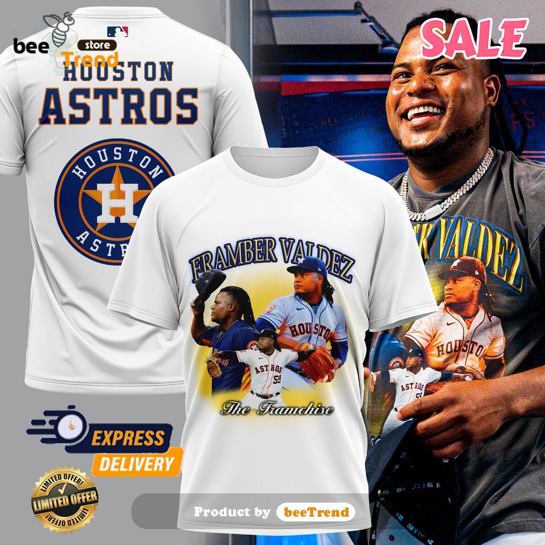 SALE Houston Astros Framber Valdez Dark Apparels 3D T-Shirt