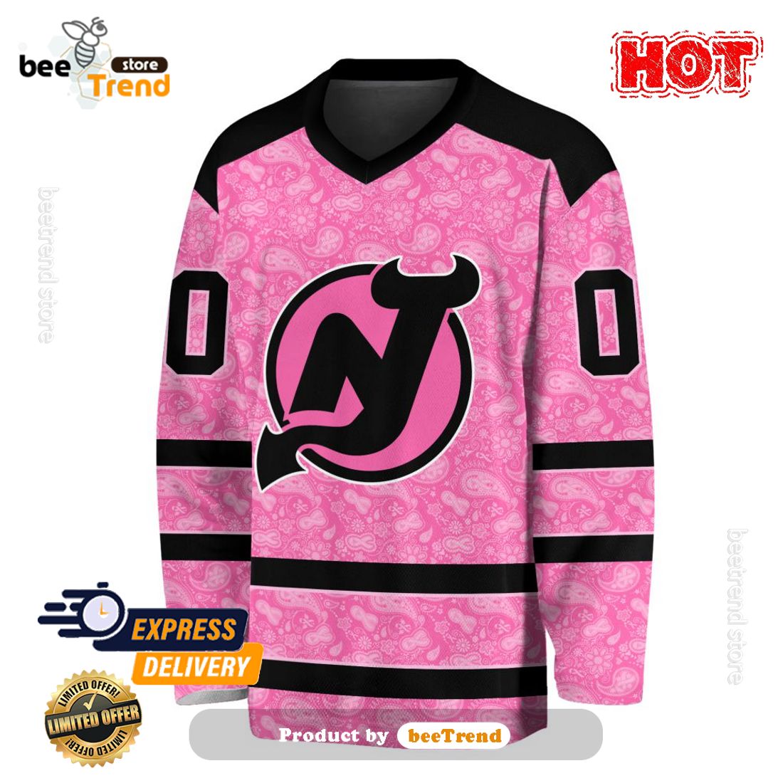 SALE Custom NHL New Jersey Devils Special Camo V-Neck Long Sleeve