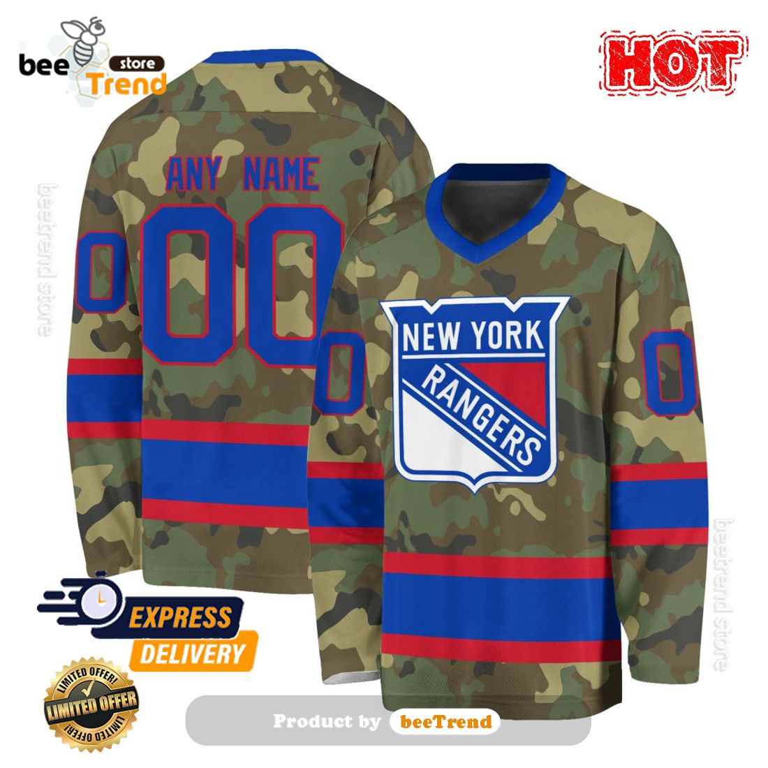 SALE Custom NHL Colorado Avalanche Special Camo V-Neck Long Sleeve