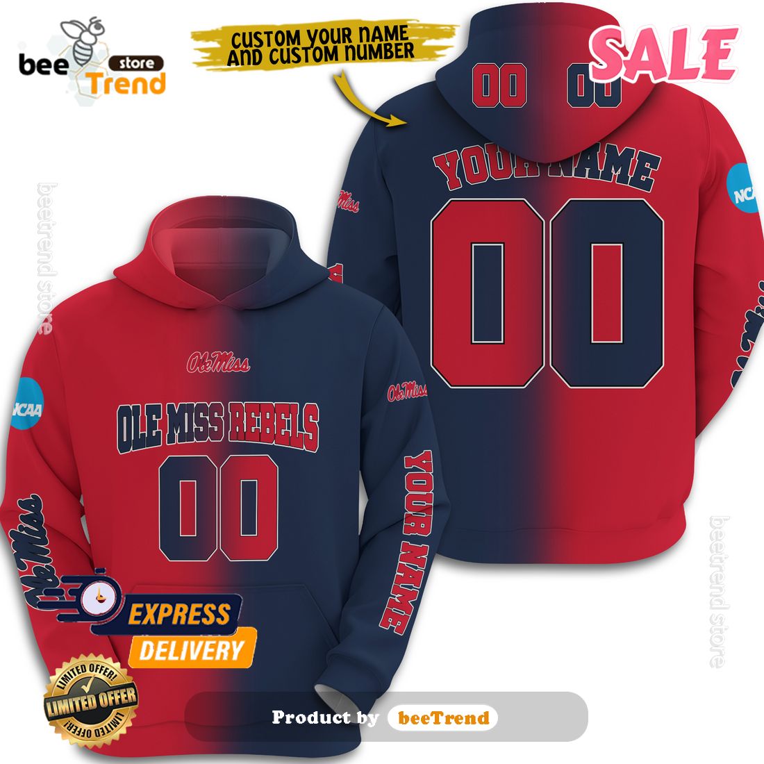 MLB Cleveland Guardians Mix Jersey Custom Personalized Hoodie