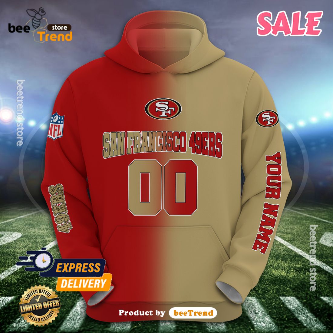 San Francisco 49ers NFL Personalized Home Jersey Hoodie T Shirt