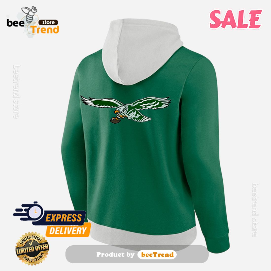 NFL Team Apparel Philadelphia Eagles Green Graphic T-Shirt Size L Football